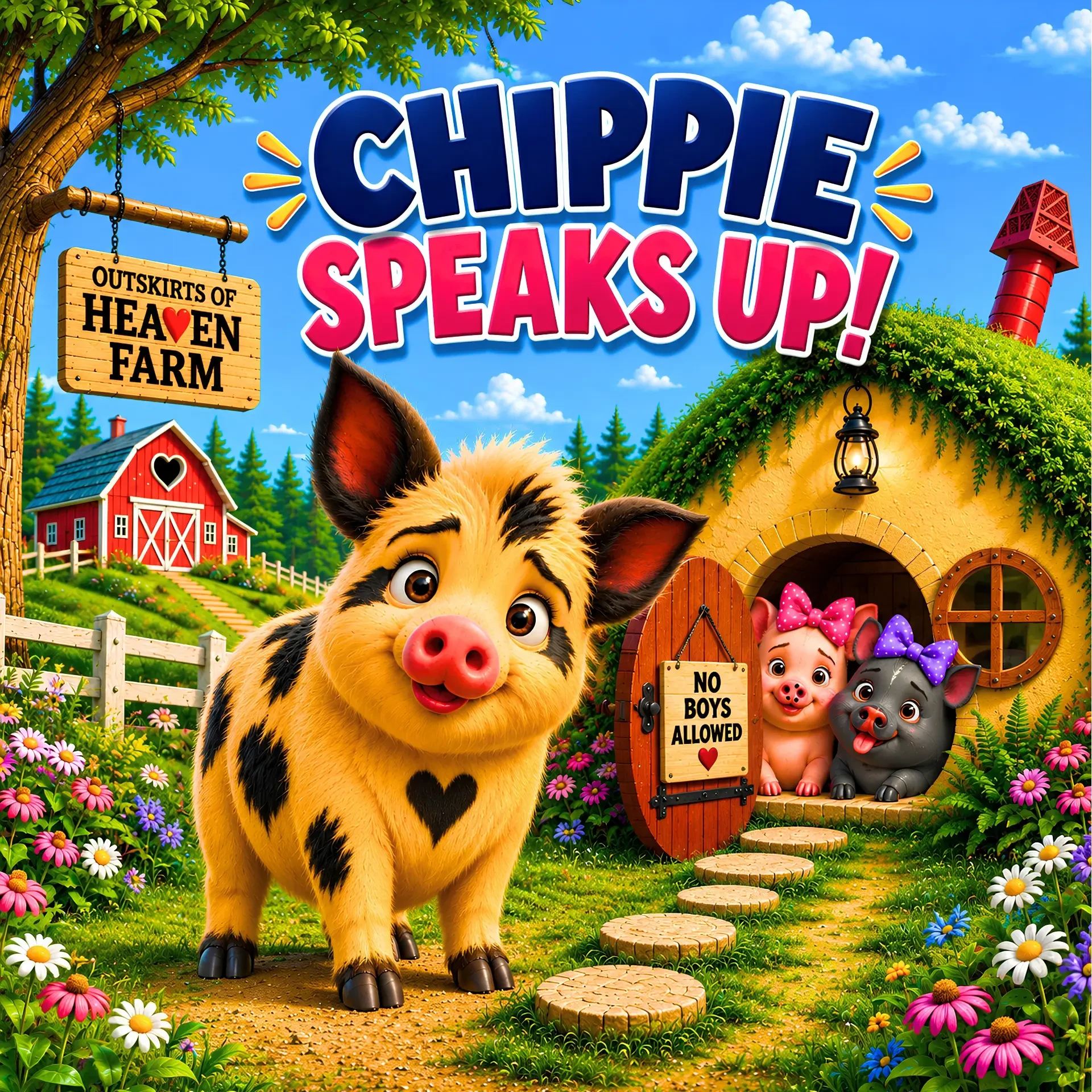 Chippie Speaks Up! children's farm animal story about a gentle pig finding his voice